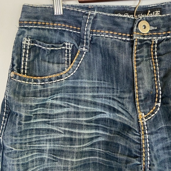 Southpole Y2K Men's Denim Shorts Size 36 Distressed Raw Hem Color Blue - Picture 5 of 12